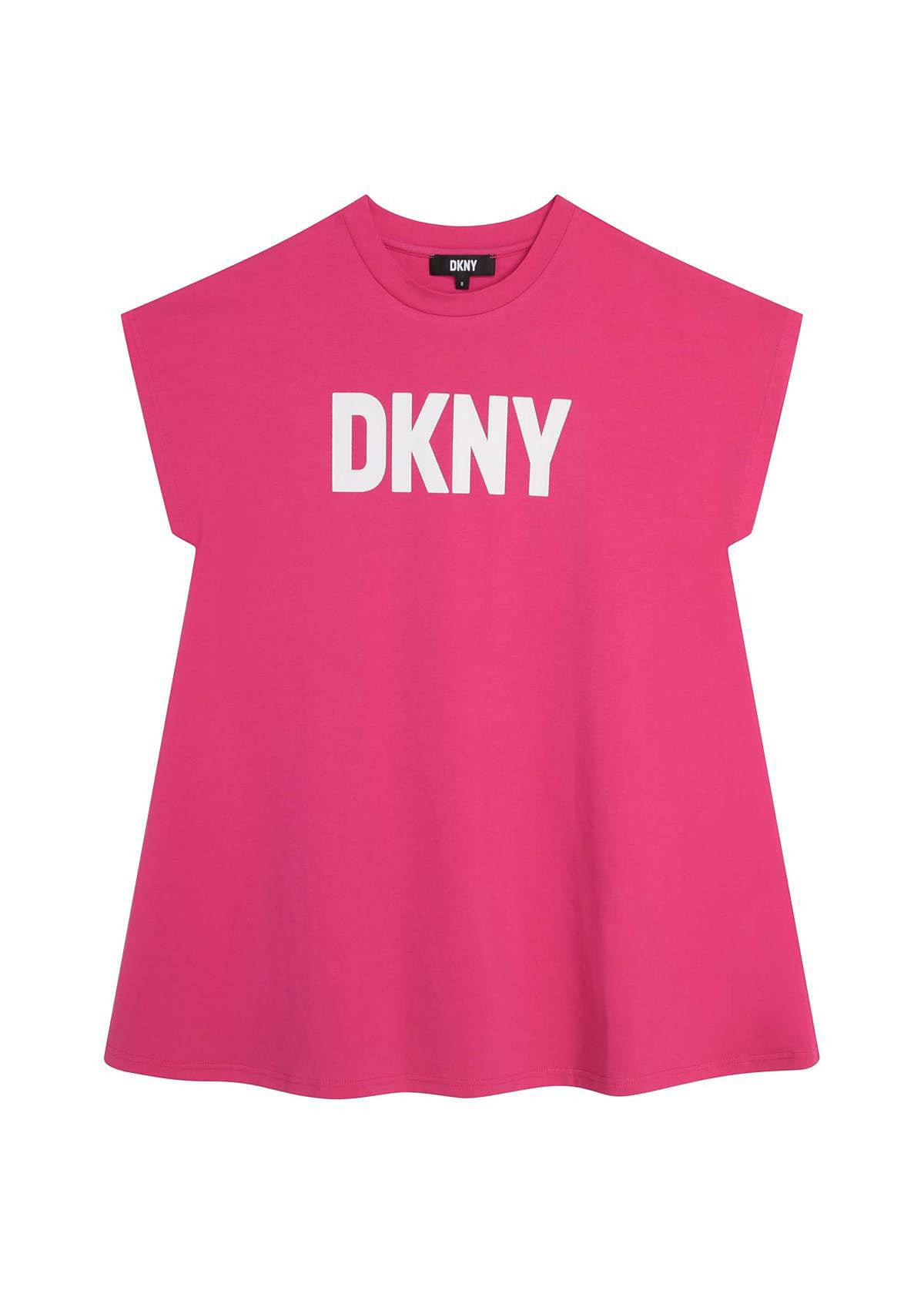 DKNY D32866-483 Sukienka codzienna dziewczynka kolor malinowy - - #tag1# - #tag2# - #tag3# - #tag4#