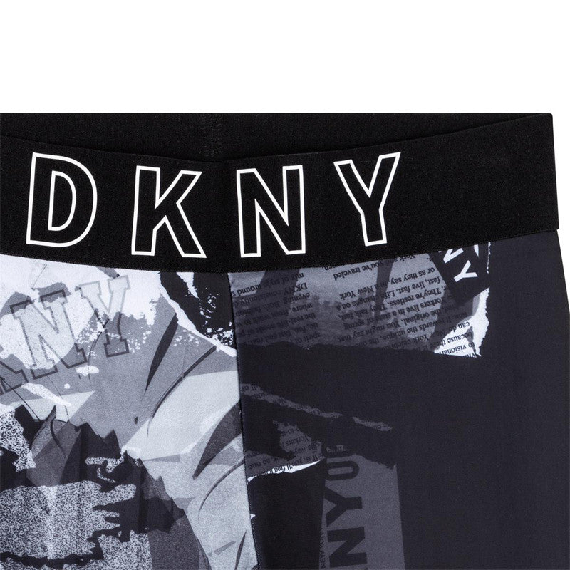 DKNY D34A43-N50 Leginsy z nadrukiem dziewczęce kolor biało-czarny - - #tag1# - #tag2# - #tag3# - #tag4#