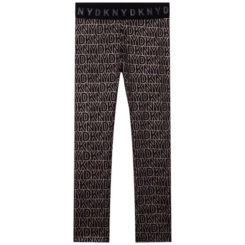 DKNY D34A45-M15 Leginsy z nadrukiem dziewczęce kolor czarny - - #tag1# - #tag2# - #tag3# - #tag4#