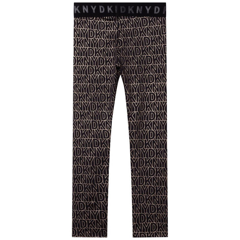 DKNY D34A45-M15 Leginsy z nadrukiem dziewczęce kolor czarny - - #tag1# - #tag2# - #tag3# - #tag4#