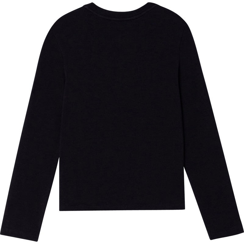 DKNY D35R57-09B Koszulka z długim rękawem dziewczęca kolor czarny - - #tag1# - #tag2# - #tag3# - #tag4#