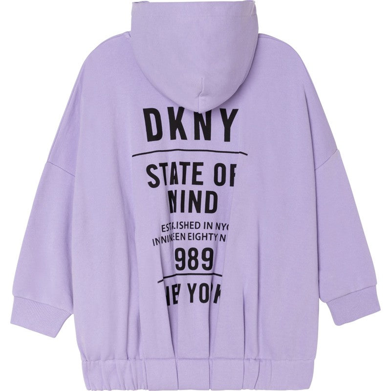 DKNY D35R83-925 Bluza z kapturem dziewczęca kolor fioletowy - - #tag1# - #tag2# - #tag3# - #tag4#