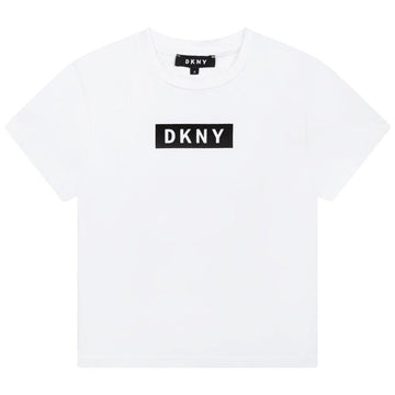 DKNY D35R93-10B Koszulka z krótkim rękawem dziewczęca kolor biały -  - #tag1# - #tag2# - #tag3# - #tag4#