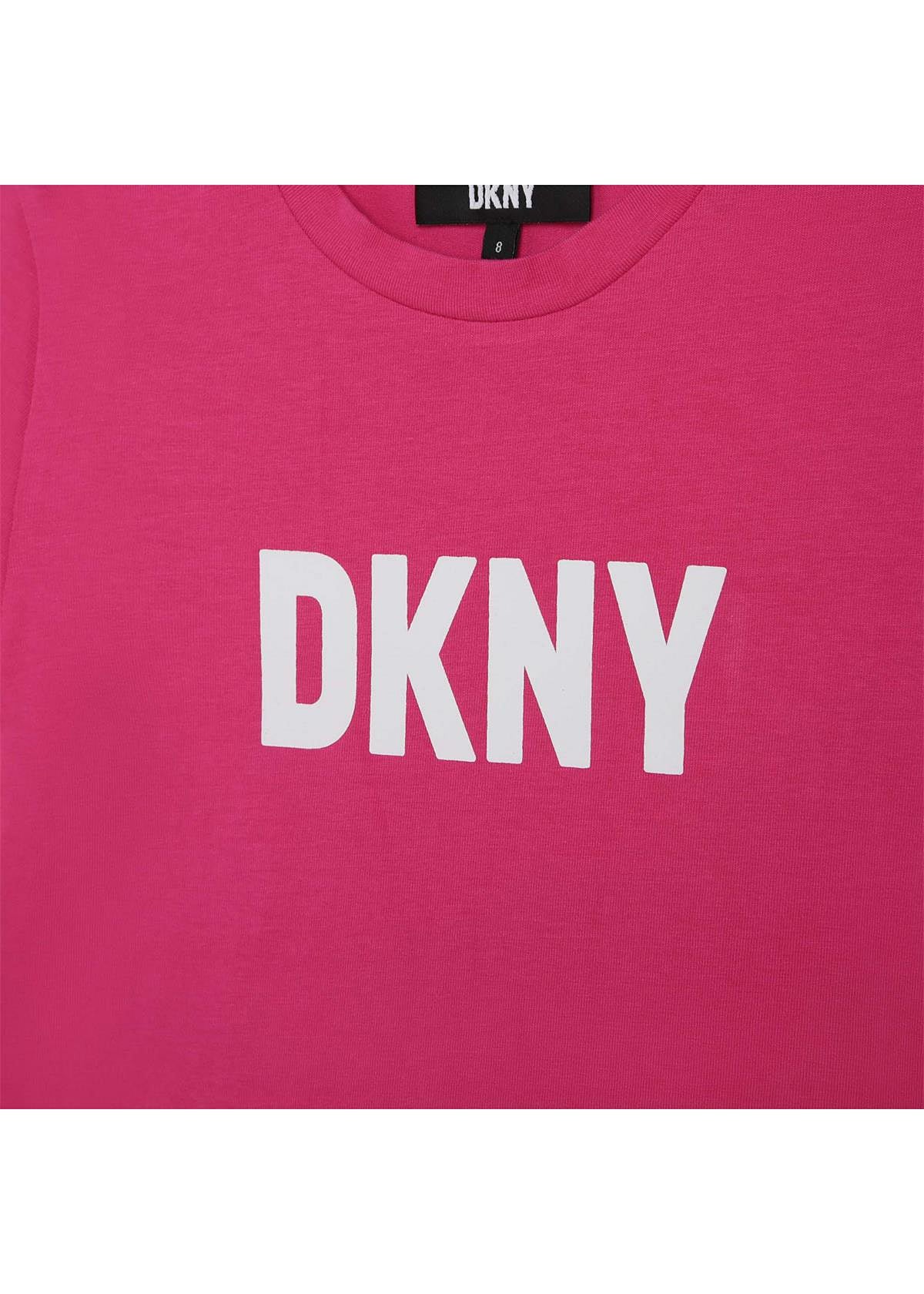 DKNY D35S73-483 T-shirt dziewczynka kolor malinowy - - #tag1# - #tag2# - #tag3# - #tag4#