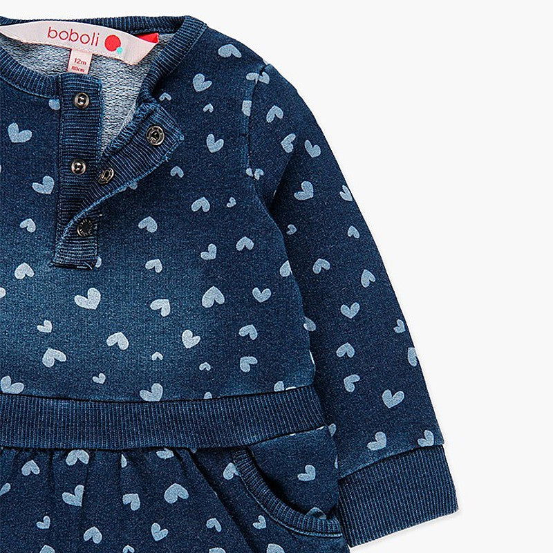 Denimowa sukienka z bawełny dla dziewczynki Boboli 238069-9201 niebieski -  - #tag1# - #tag2# - #tag3# - #tag4#