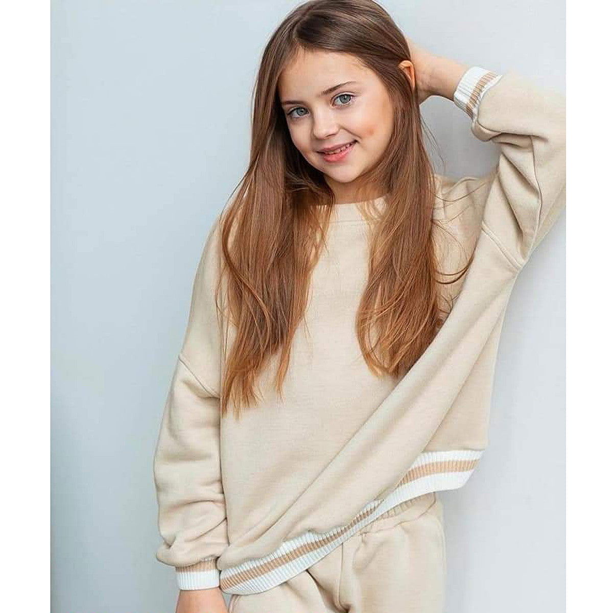 Dres 2 Cz. Bluza I Spodnie dziewczynka beż 5414-20324 GKMOD - - #tag1# - #tag2# - #tag3# - #tag4#
