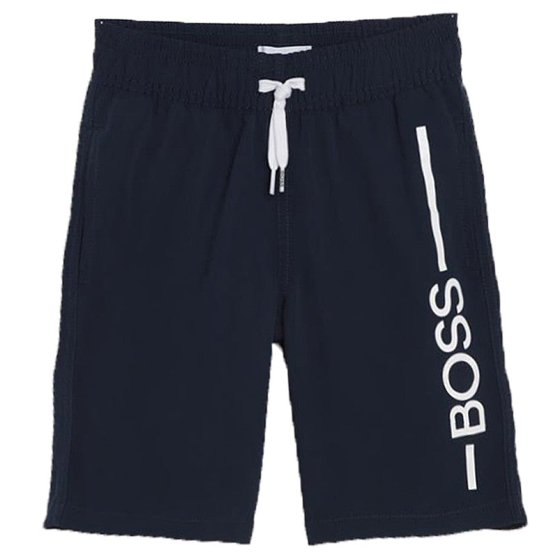 HUGO BOSS J24768-849 Bermudy kąpielowe chłopięce kolor granatowy - - #tag1# - #tag2# - #tag3# - #tag4#