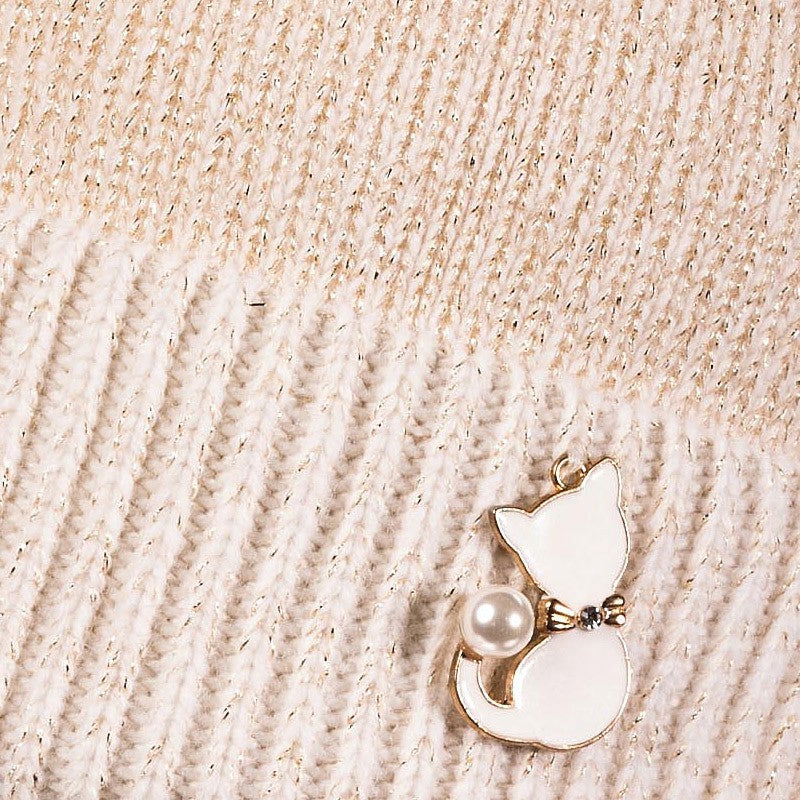 Jamiks MILKY czapka dziewczęca kolor ekri JZB179-1 -  - #tag1# - #tag2# - #tag3# - #tag4#