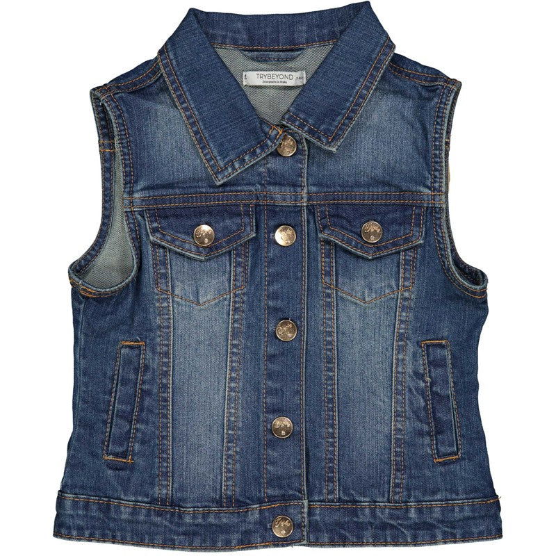 Kamizelka jeans dziewczęca Birba&Trybeyond 28295-60A kolor granat - - #tag1# - #tag2# - #tag3# - #tag4#