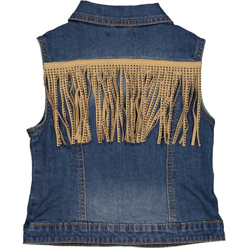 Kamizelka jeans dziewczęca Birba&Trybeyond 28295-60A kolor granat - - #tag1# - #tag2# - #tag3# - #tag4#