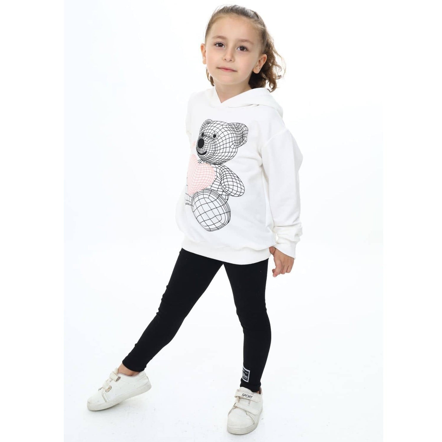 Komplet 2 części bluza getry Kwiaty dziewczęcy czarny Fano Kids 60151-29824 GKMOD - - #tag1# - #tag2# - #tag3# - #tag4#