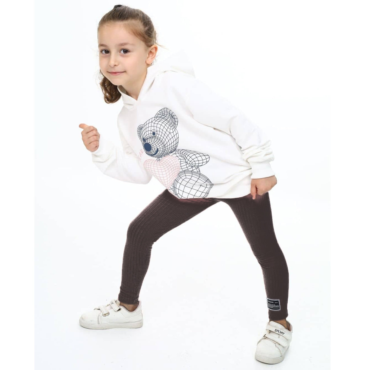Komplet 2 części bluza getry Kwiaty dziewczęcy czarny Fano Kids 60151-29824 GKMOD - - #tag1# - #tag2# - #tag3# - #tag4#