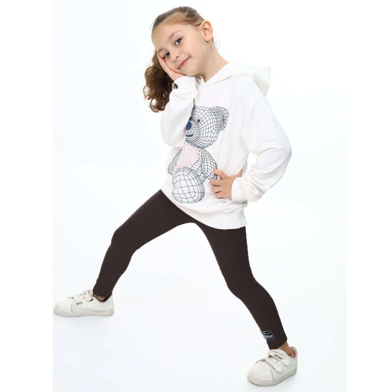 Komplet 2 części bluza getry Kwiaty dziewczęcy czarny Fano Kids 60151-29824 GKMOD - - #tag1# - #tag2# - #tag3# - #tag4#