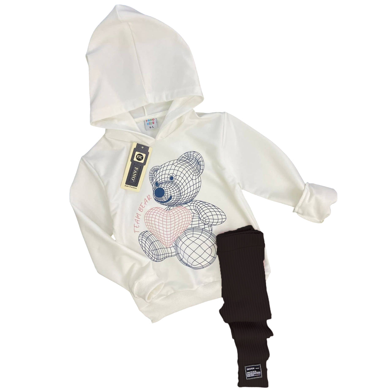 Komplet 2 części bluza getry Kwiaty dziewczęcy czarny Fano Kids 60151-29824 GKMOD - - #tag1# - #tag2# - #tag3# - #tag4#