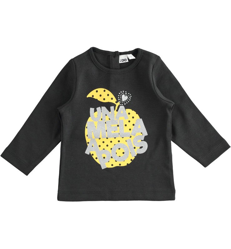 Koszulka z długim rękawem dziewczęca iDO 1668-0658 kolor czarny -  - #tag1# - #tag2# - #tag3# - #tag4#