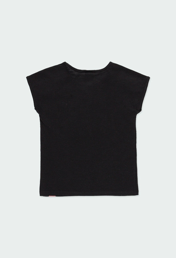 Koszulka z frędzlami dla dziewczynki Boboli 404154-890 kolor czarny - - #tag1# - #tag2# - #tag3# - #tag4#