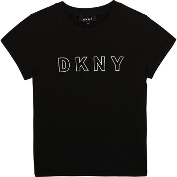 Koszulka z krótkim rękawem dziewczęca DKNY D35R23-09B kolor czarny - - #tag1# - #tag2# - #tag3# - #tag4#