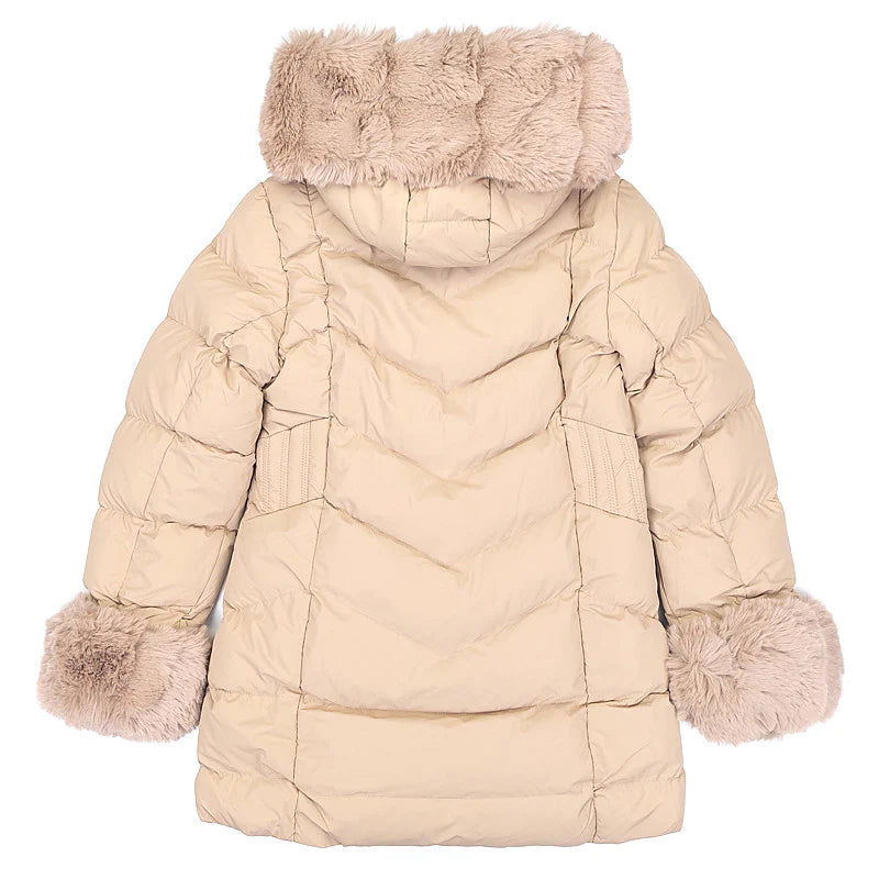 Kurtka Zimowa Z Futerkiem dziewczynka beż KF539-71023 GKMOD - - #tag1# - #tag2# - #tag3# - #tag4#