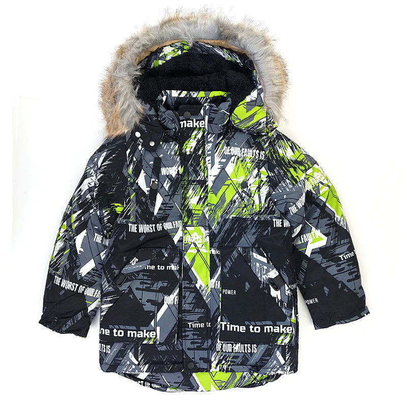 Kurtka Zimowa chłopak czarny/oliwka 2498-71023  GKMOC -  - #tag1# - #tag2# - #tag3# - #tag4#