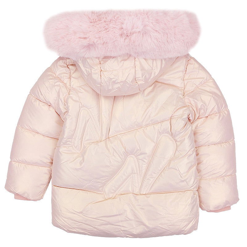 Kurtka Zimowa dziewczynka morela KK2117-271023 GKMOD - - #tag1# - #tag2# - #tag3# - #tag4#