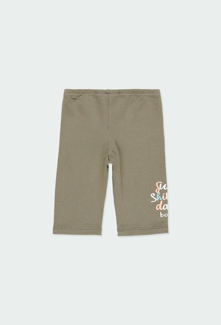 Leginsy 3/4 dla dziewczynki Baby Boboli 294038-4580 kolor khaki - - #tag1# - #tag2# - #tag3# - #tag4#