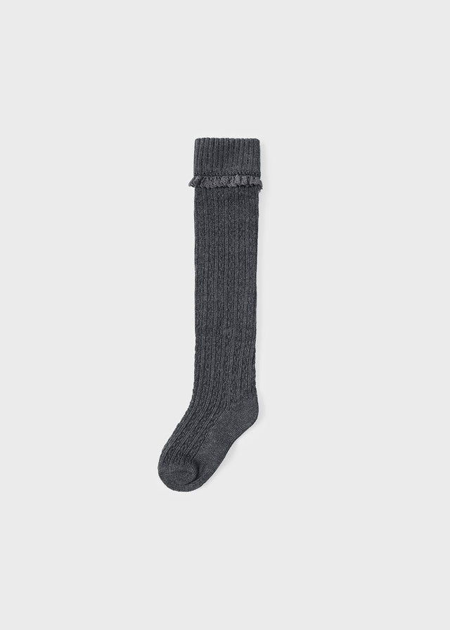 Mayoral 10324-44 Skarpetki długie dla dziewczynki kolor szary vigo - - #tag1# - #tag2# - #tag3# - #tag4#