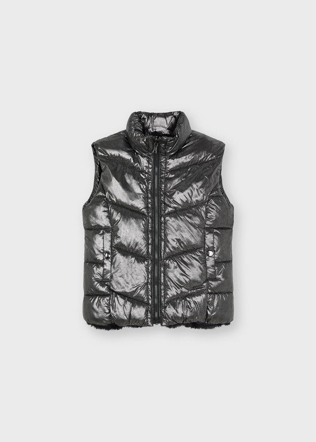 Mayoral 11-04379-038 Kamizelka dwustronna dla dziewczynki 4379-38 Szara - - #tag1# - #tag2# - #tag3# - #tag4#