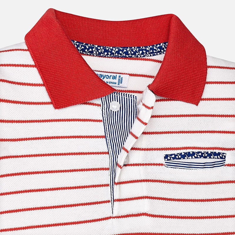 Mayoral 1134-45 Koszulka chłopięca polo kolor czerwony - - #tag1# - #tag2# - #tag3# - #tag4#