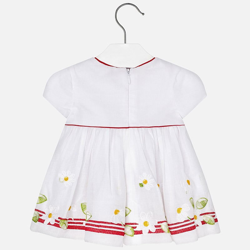 Mayoral 1925-51 Sukienka w kwiatki haft.  kolor Arbuzowy -  - #tag1# - #tag2# - #tag3# - #tag4#