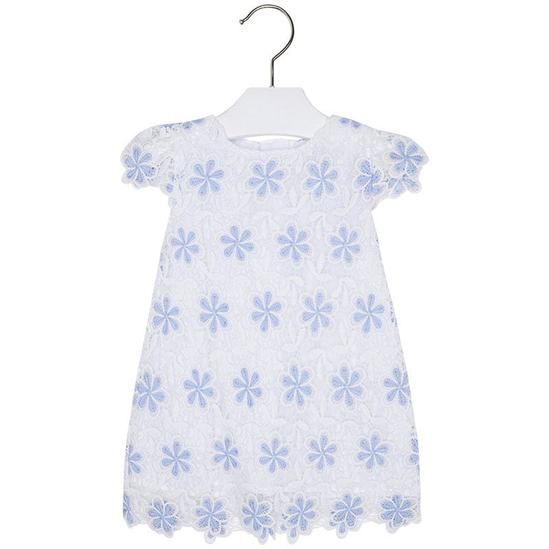 Mayoral 1930-47 Sukienka kwiaty koronka kolor błękitny -  - #tag1# - #tag2# - #tag3# - #tag4#