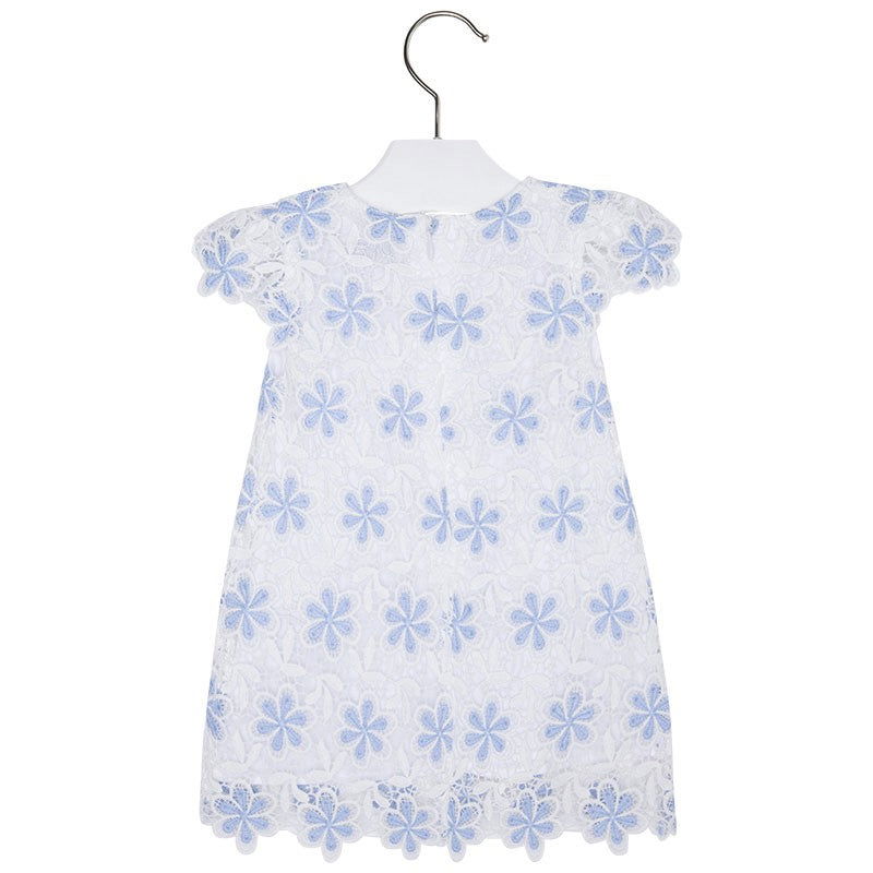 Mayoral 1930-47 Sukienka kwiaty koronka kolor błękitny -  - #tag1# - #tag2# - #tag3# - #tag4#