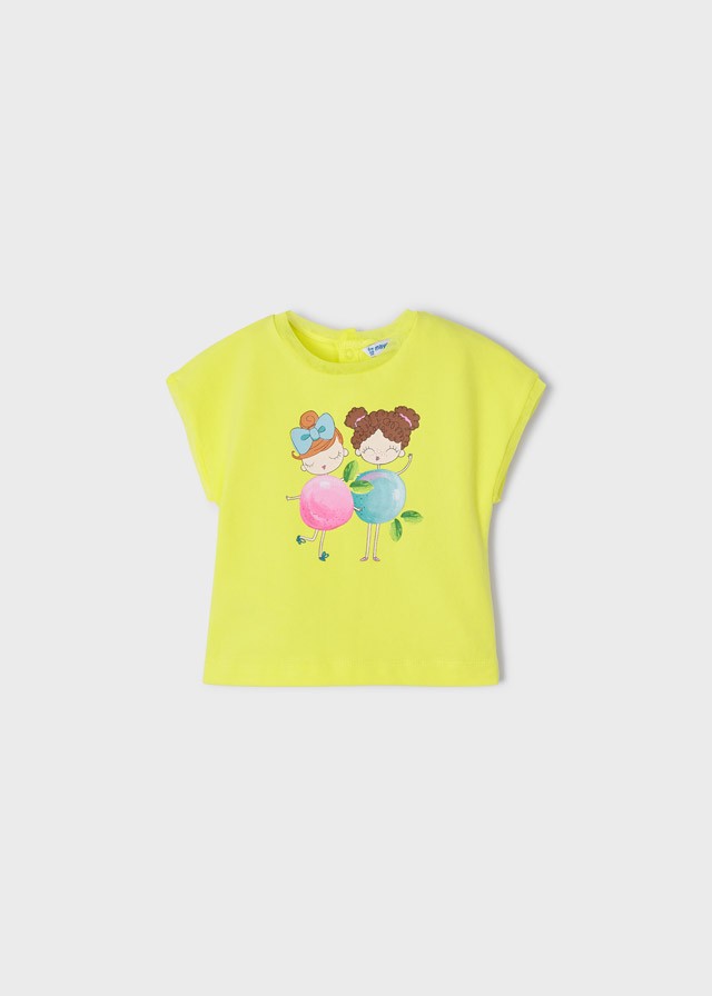 Mayoral 22-01022-090 Koszulka z krótkim rękawem dziewczynka 1022-90 cytrynowy -  - #tag1# - #tag2# - #tag3# - #tag4#