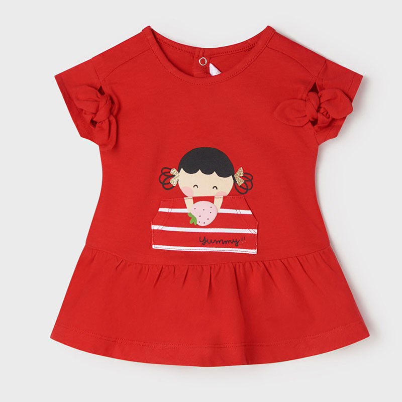 Mayoral 22-01877-035 Sukienka bawełniana dziewczynka 1877-35 red -  - #tag1# - #tag2# - #tag3# - #tag4#