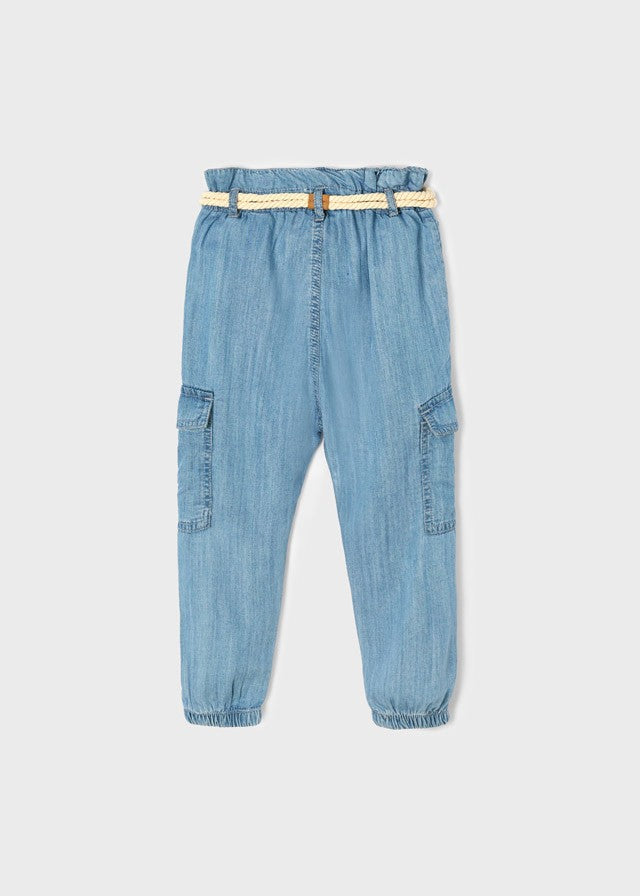 Mayoral 22-03590-016 Spodnie z paskiem dziewczynka 3590-16 jeans - - #tag1# - #tag2# - #tag3# - #tag4#