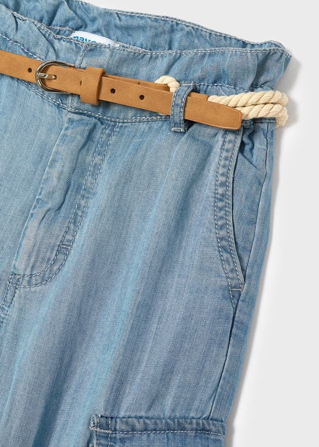 Mayoral 22-03590-016 Spodnie z paskiem dziewczynka 3590-16 jeans - - #tag1# - #tag2# - #tag3# - #tag4#
