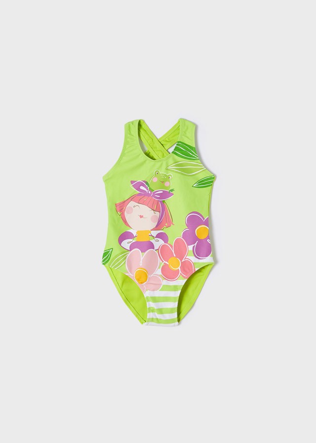 Mayoral 22-03770-062 Strój kąpielowy z nadrukiem dziewczynka 3770-62 pistacjowy - - #tag1# - #tag2# - #tag3# - #tag4#