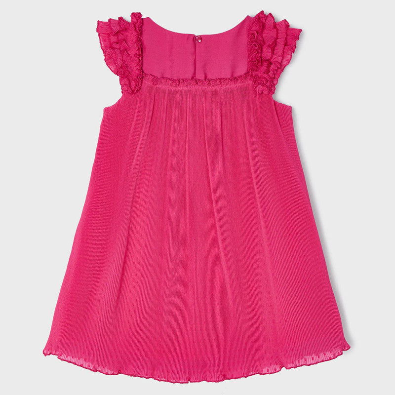 Mayoral 22-03920-055 Sukienka plisowana plumeti dziewczynka 3920-55 fuksja -  - #tag1# - #tag2# - #tag3# - #tag4#