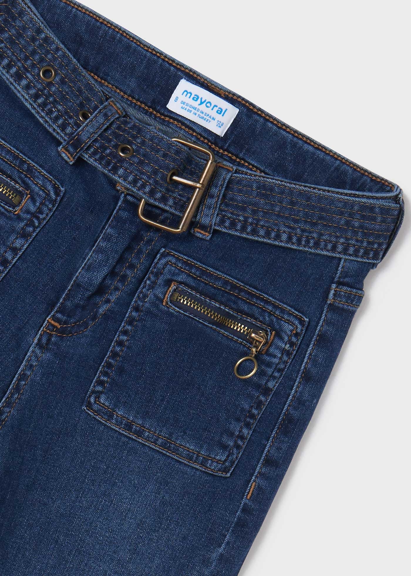 Mayoral 22-06571-038 Spodnie jeansowe cropped dziewczynka 6571-38 ciemny - - #tag1# - #tag2# - #tag3# - #tag4#