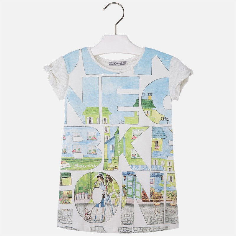 Mayoral 3983-65 Sukienka litery miasto  kolor Anyżkowy -  - #tag1# - #tag2# - #tag3# - #tag4#