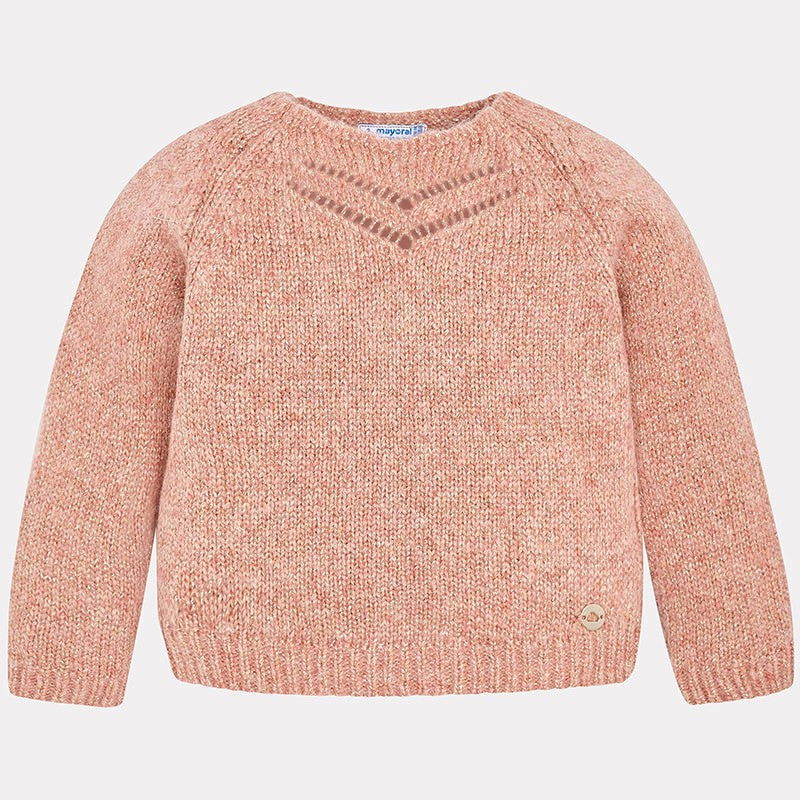 Mayoral 4322-30 Sweter dziewczęcy wkładany przez głowę różowy - - #tag1# - #tag2# - #tag3# - #tag4#