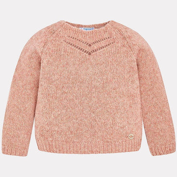Mayoral 4322-30 Sweter dziewczęcy wkładany przez głowę różowy - - #tag1# - #tag2# - #tag3# - #tag4#