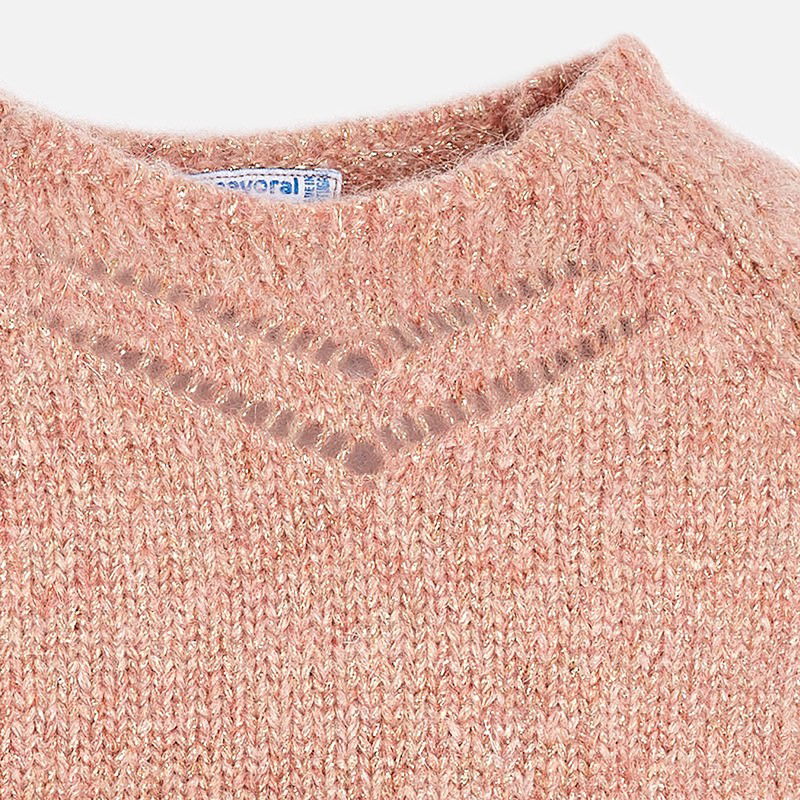 Mayoral 4322-30 Sweter dziewczęcy wkładany przez głowę różowy - - #tag1# - #tag2# - #tag3# - #tag4#
