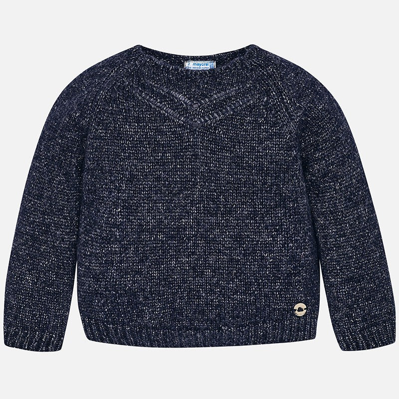 Mayoral 4322-32 Sweter dziewczęcy wkładany przez głowę granat - - #tag1# - #tag2# - #tag3# - #tag4#