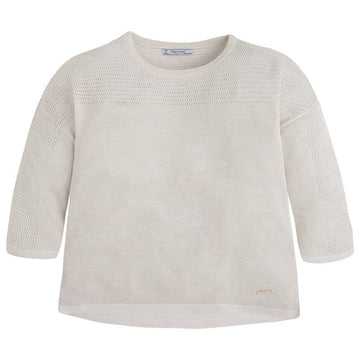 Mayoral 6310-58 Sweter trykot ażurowy kolor Złoty - - #tag1# - #tag2# - #tag3# - #tag4#