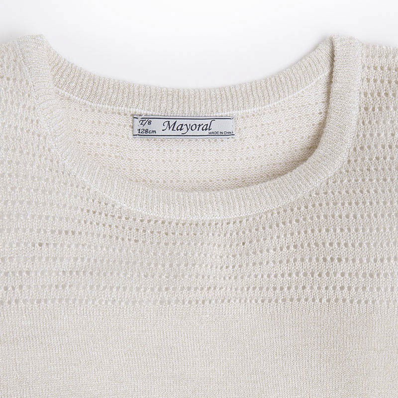 Mayoral 6310-58 Sweter trykot ażurowy kolor Złoty - - #tag1# - #tag2# - #tag3# - #tag4#
