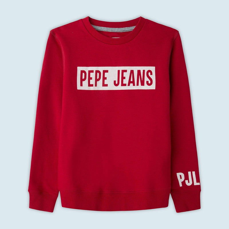Pepe Jeans Bluza sportowa JAMIE junior chłopak PB581347-274 WINTER RED - - #tag1# - #tag2# - #tag3# - #tag4#