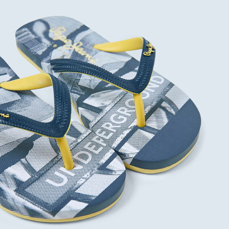 Pepe Jeans Klapki DORSET UNDERGROUND BOY junior boy PBS70050-595 NAVY -  - #tag1# - #tag2# - #tag3# - #tag4#