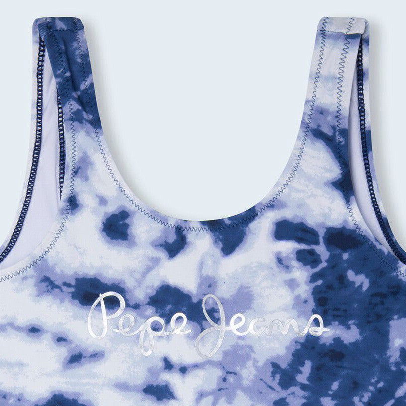 Pepe Jeans Kostium kąpielowy SIENNA SWIMSUIT junior dziewczyna PGB10371-551 biały/niebieski -  - #tag1# - #tag2# - #tag3# - #tag4#