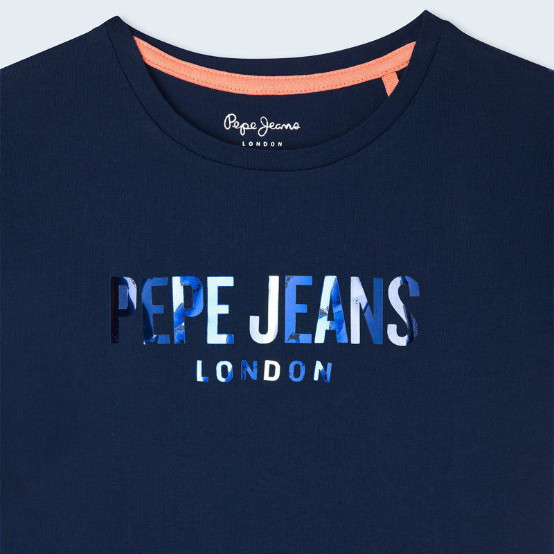 Pepe Jeans Koszulka HOLLY junior dziewczyna PG502850-594 granat - - #tag1# - #tag2# - #tag3# - #tag4#