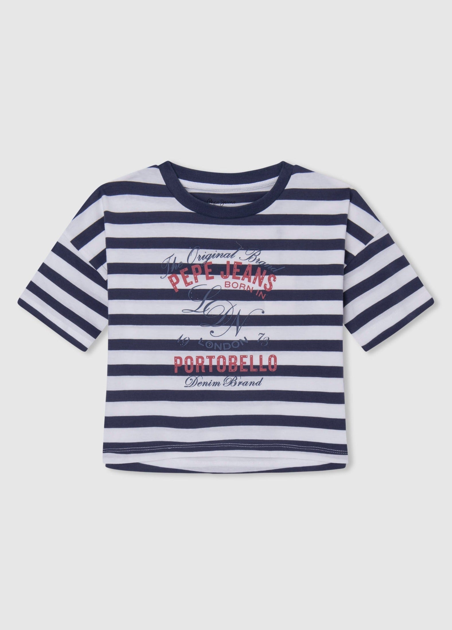 Pepe Jeans PG502944-588 Bluzka w paski NADINE dziewczynka kolor granat - - #tag1# - #tag2# - #tag3# - #tag4#